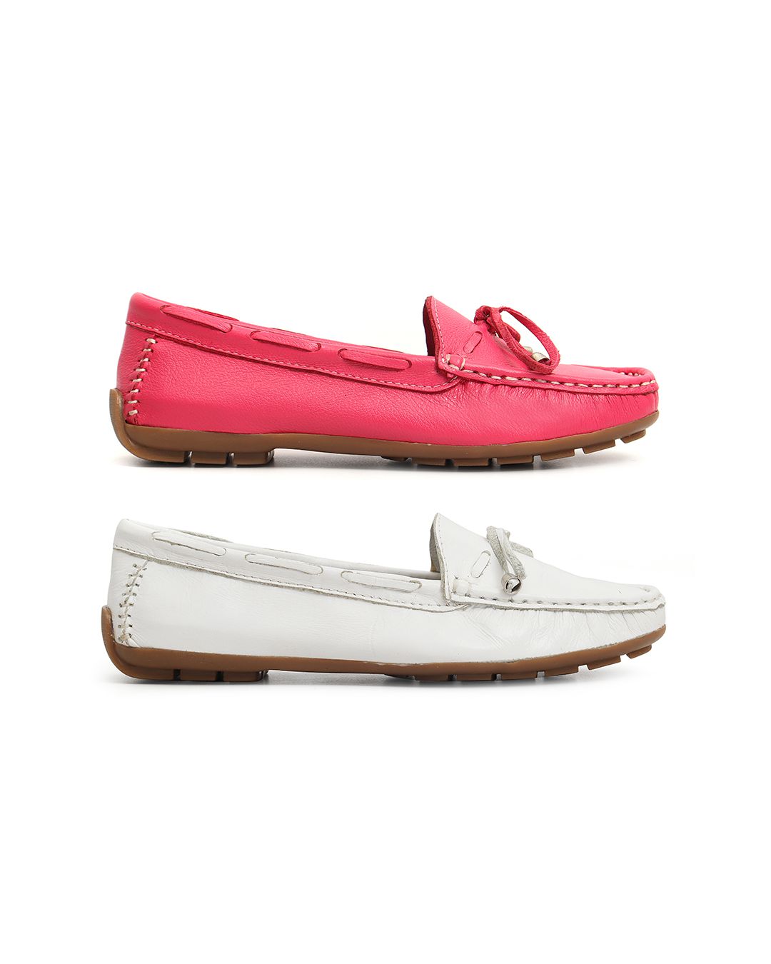 Kit 2 Mocassins Casual Feminino Em Couro Bran... - Malta Shoes