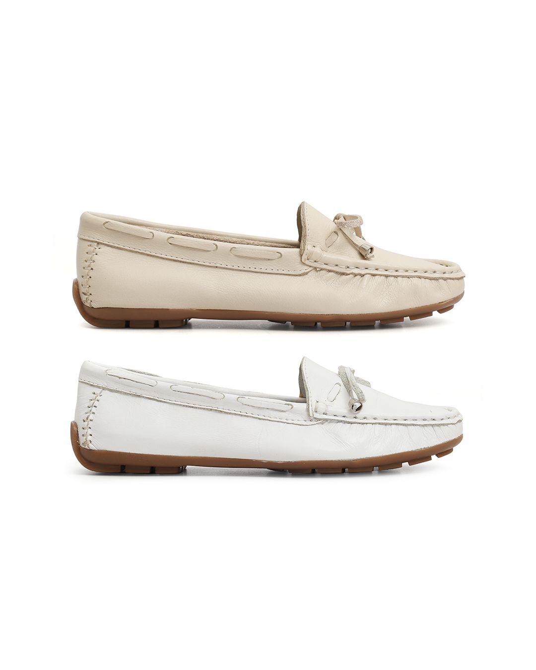 Kit 2 Mocassins Casual Feminino Em Couro Bran... - Malta Shoes