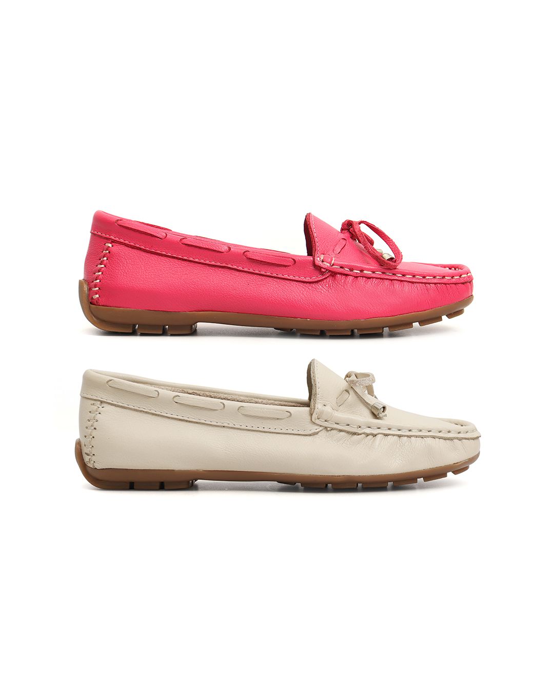 Kit 2 Mocassins Casual Feminino Em Couro Pink... - Malta Shoes