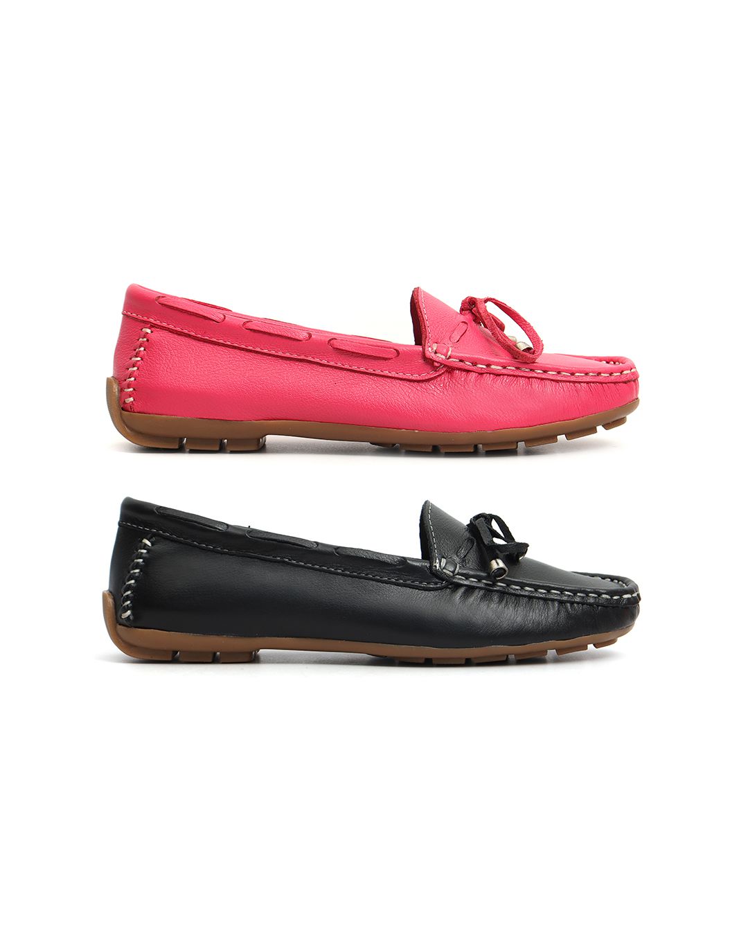 Kit 2 Mocassins Casual Feminino Em Couro Pink... - Malta Shoes