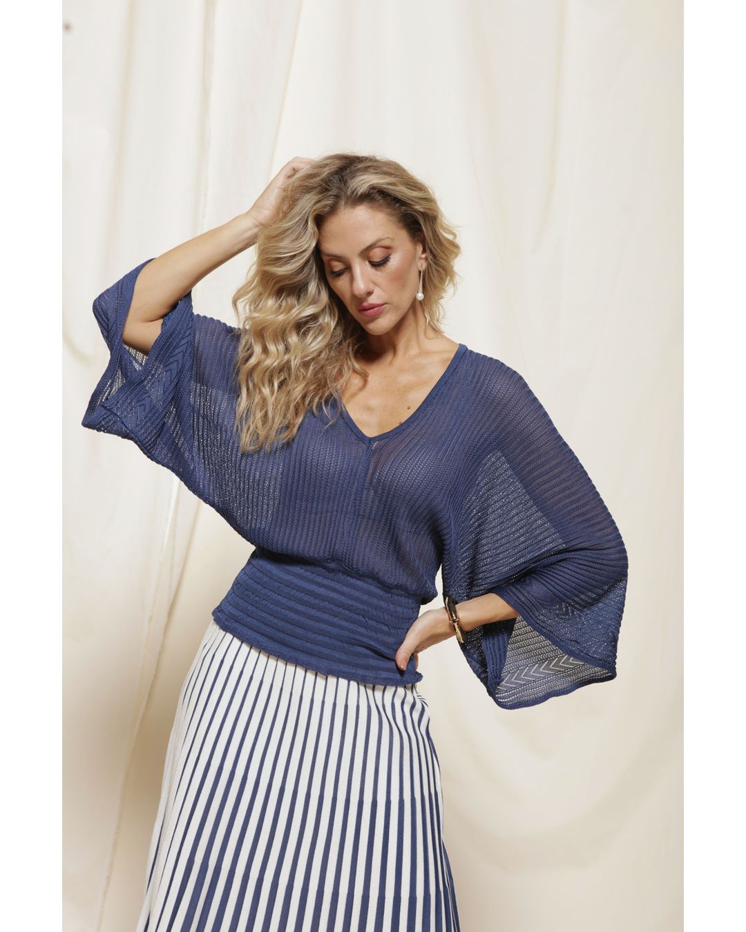 Blusa Giglio Azul - Maria Pavan