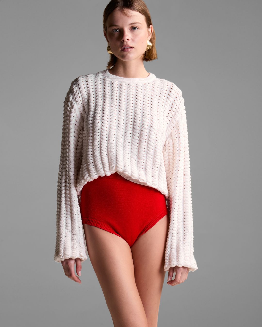 Pull Brooklyn Ponto Onda Off White - Maria Pavan