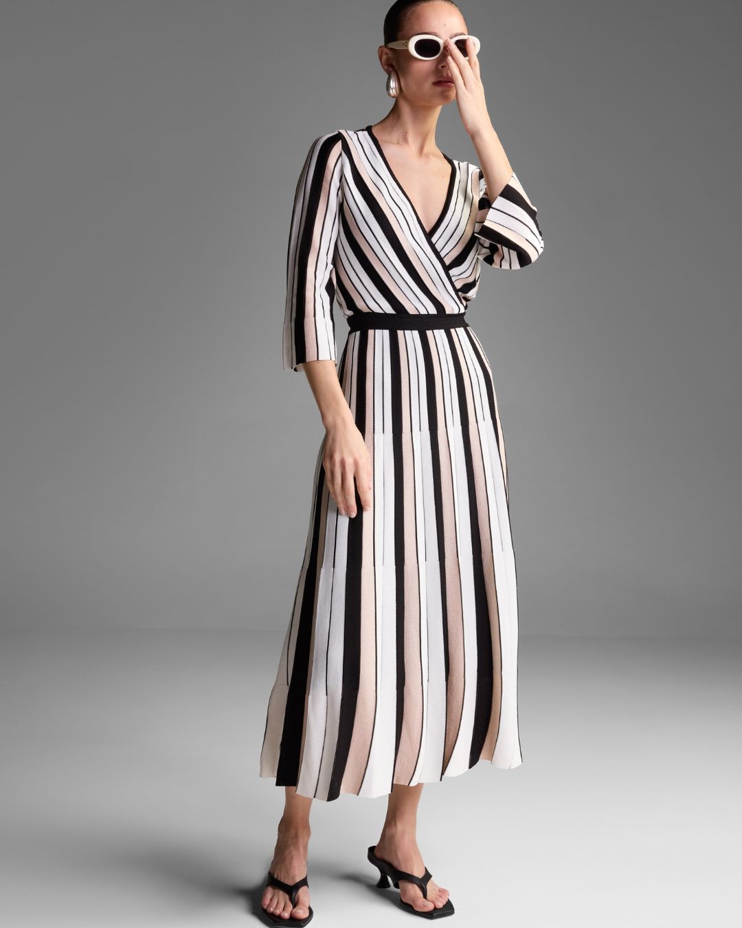 Vestido Midi Diane Listras - Maria Pavan