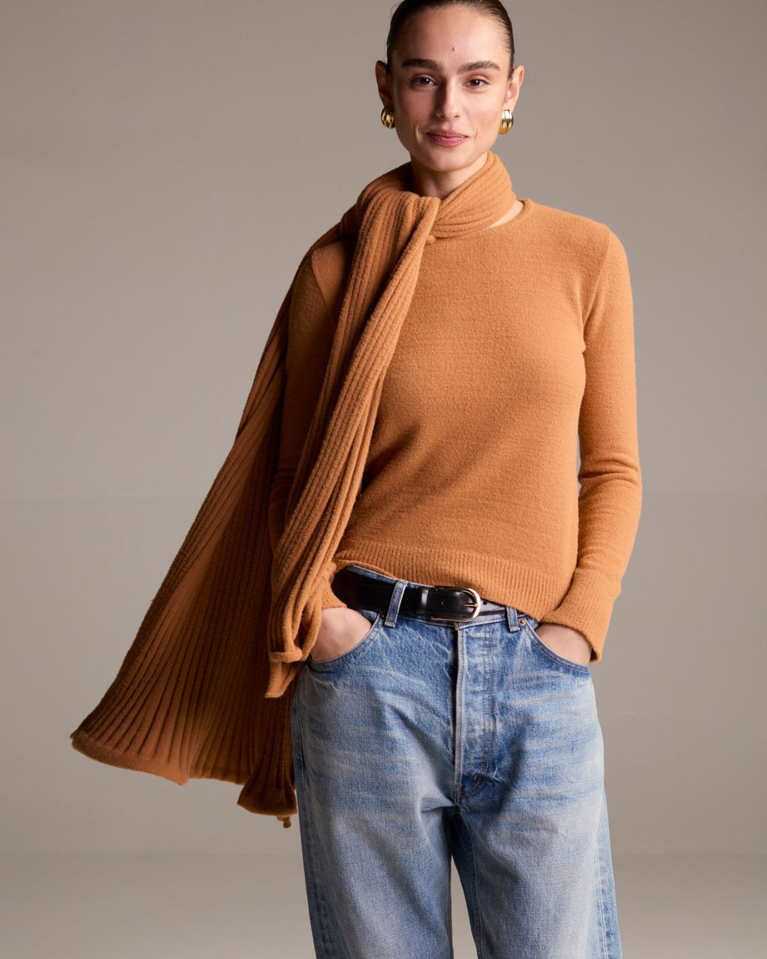 Blusa Ritmo Lisa Camel - Maria Pavan