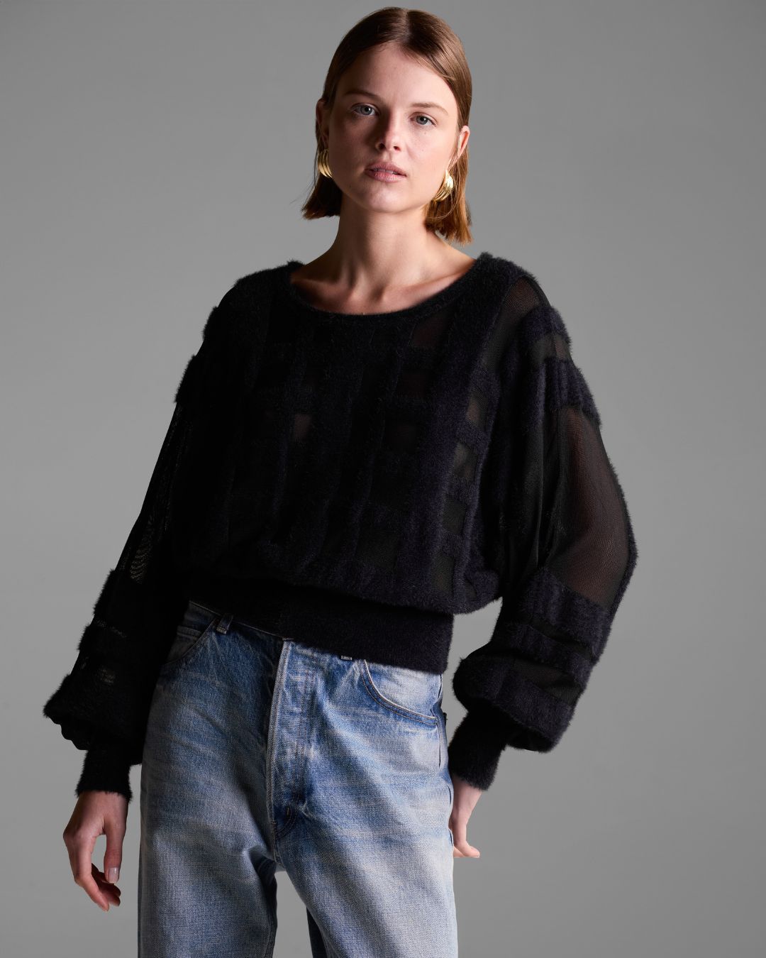 Blusa Manga Longa Lolla Preta - Maria Pavan