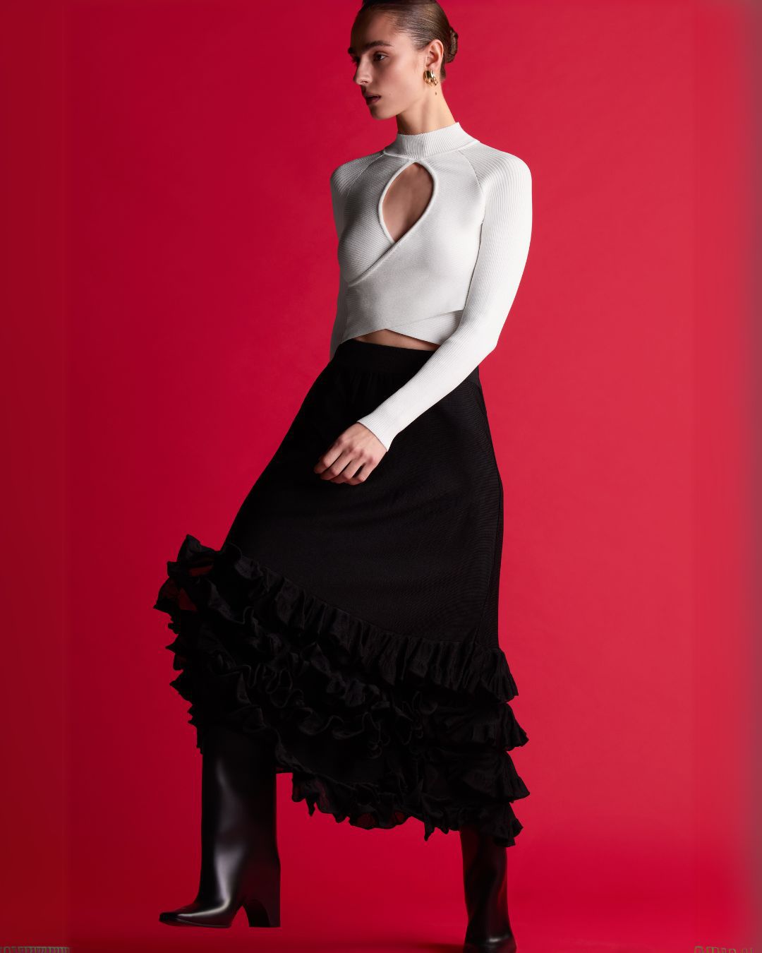 Saia Midi Boho Preta - Maria Pavan