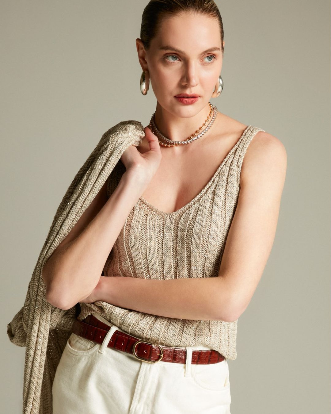 Blusa Tampere Bege- - Maria Pavan