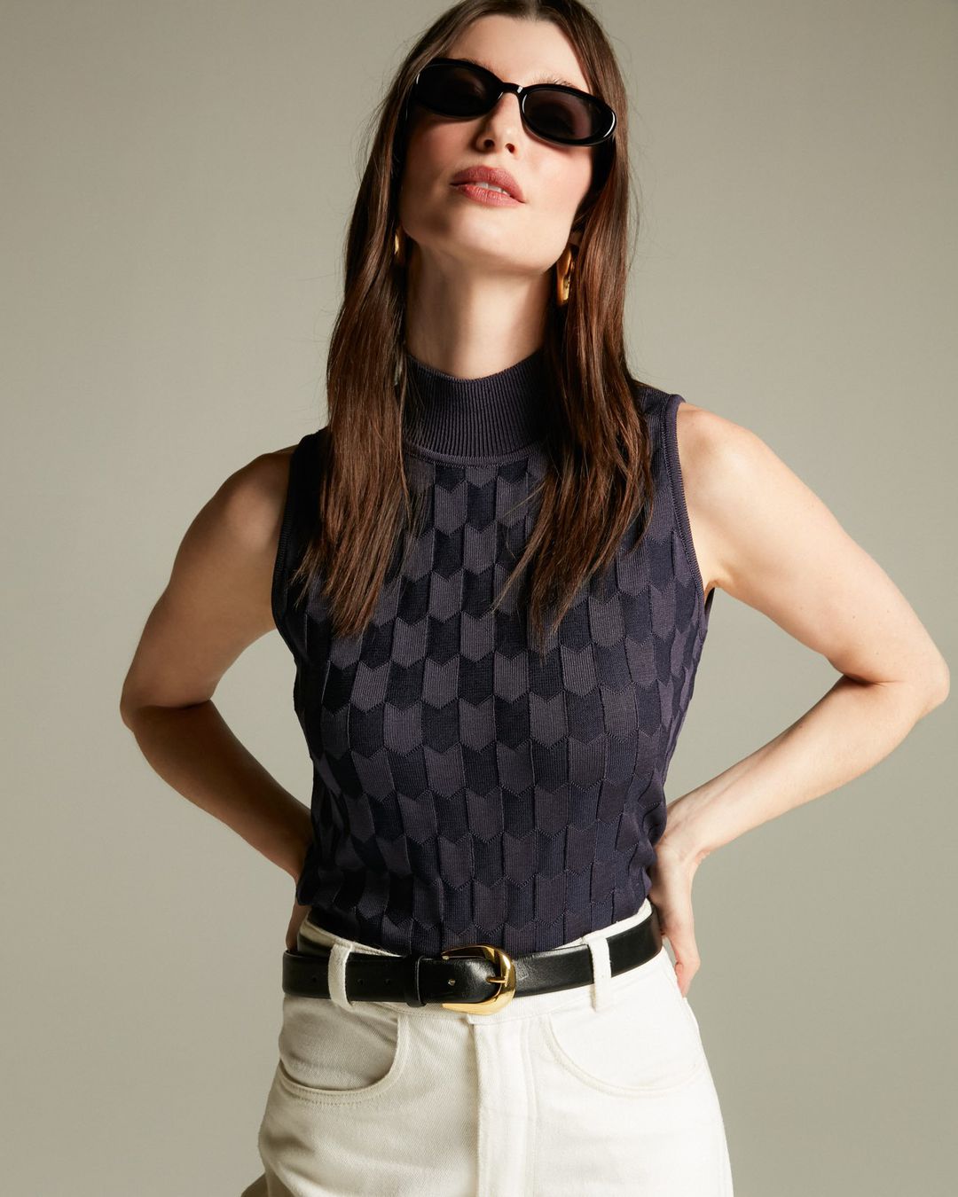 Blusa Quebec Azul Petróleo- - Maria Pavan