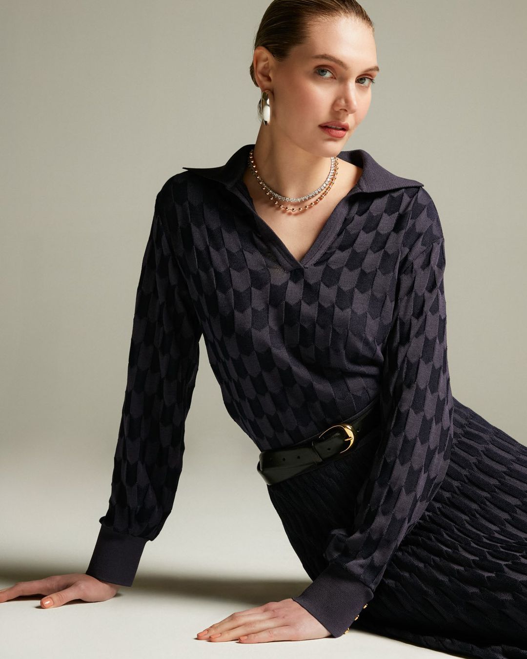 Blusa Quebec Azul Marinho- - Maria Pavan
