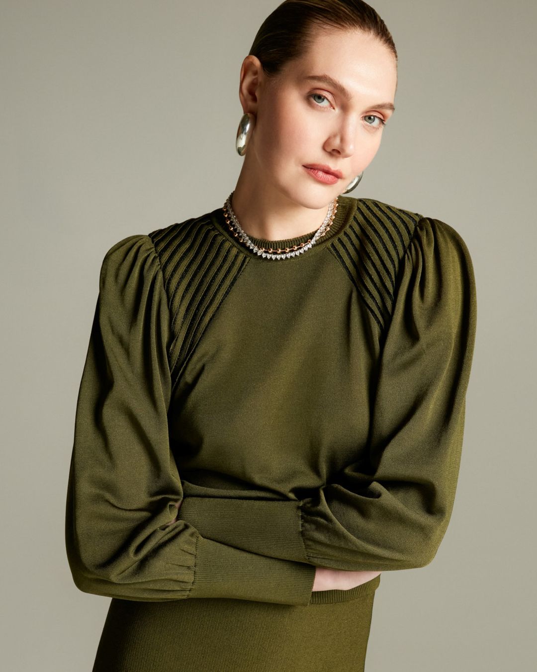Blusa Moscou Verde Militar- - Maria Pavan