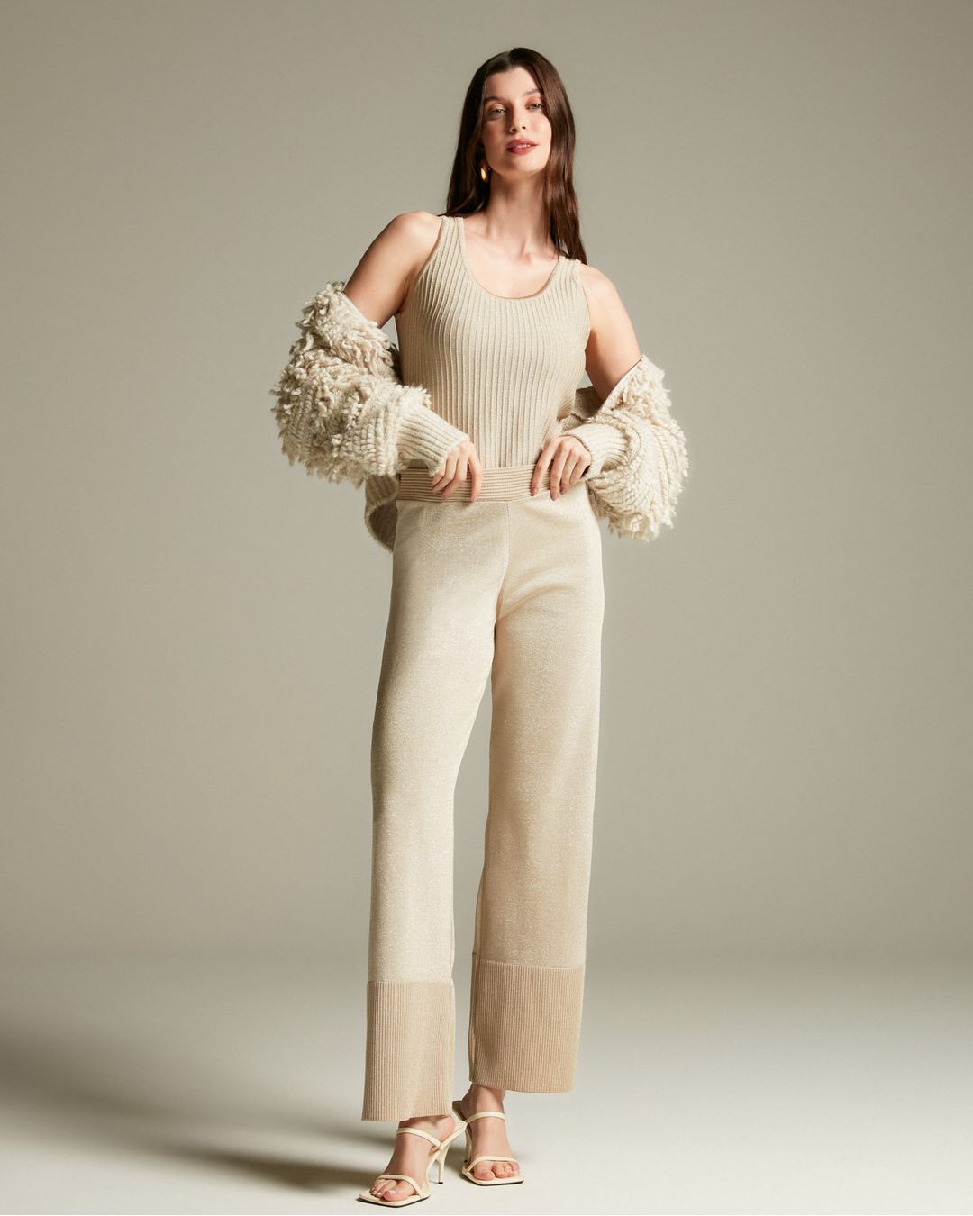 Calça Faroé Bege- - Maria Pavan