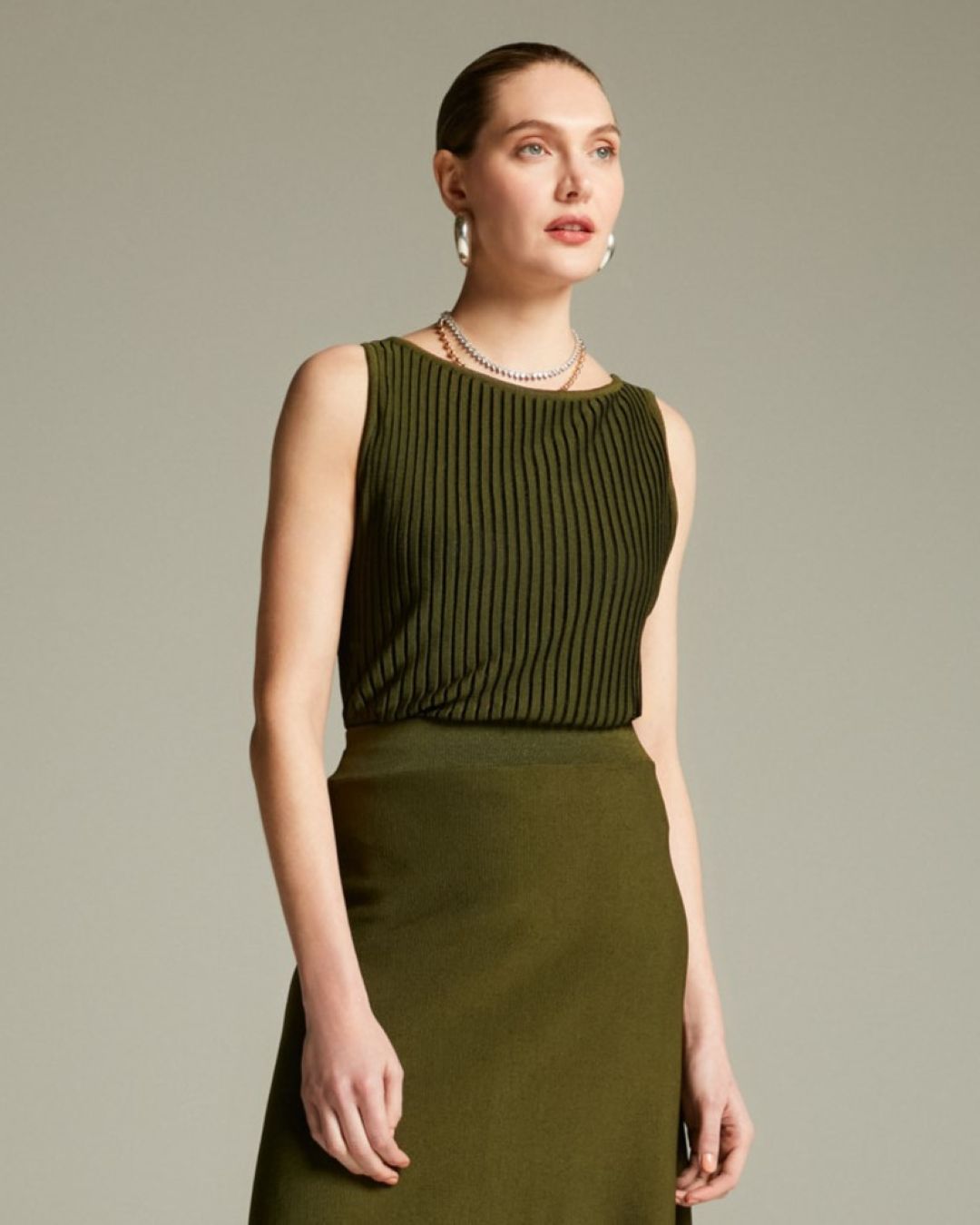 Blusa Moscou Verde Militar- - Maria Pavan