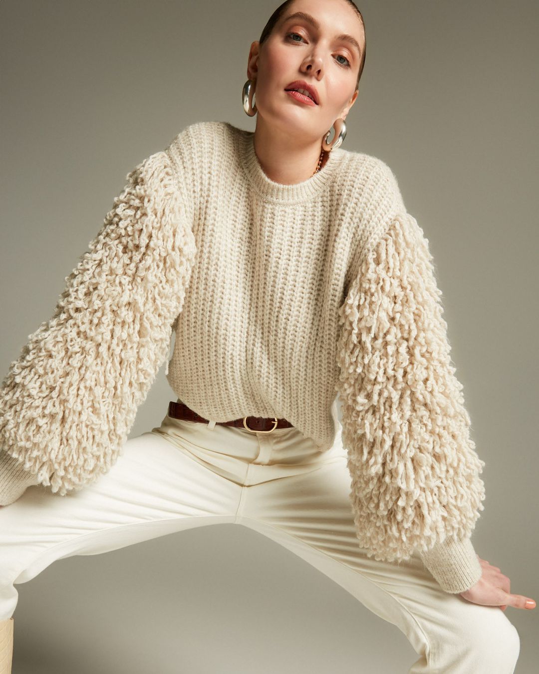 Blusa Alasca Bege Papiro- - Maria Pavan