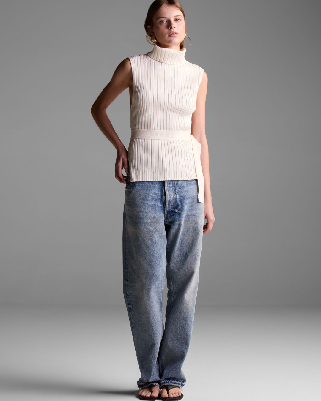 Top Ema Off White Detalhe Cinto - Maria Pavan