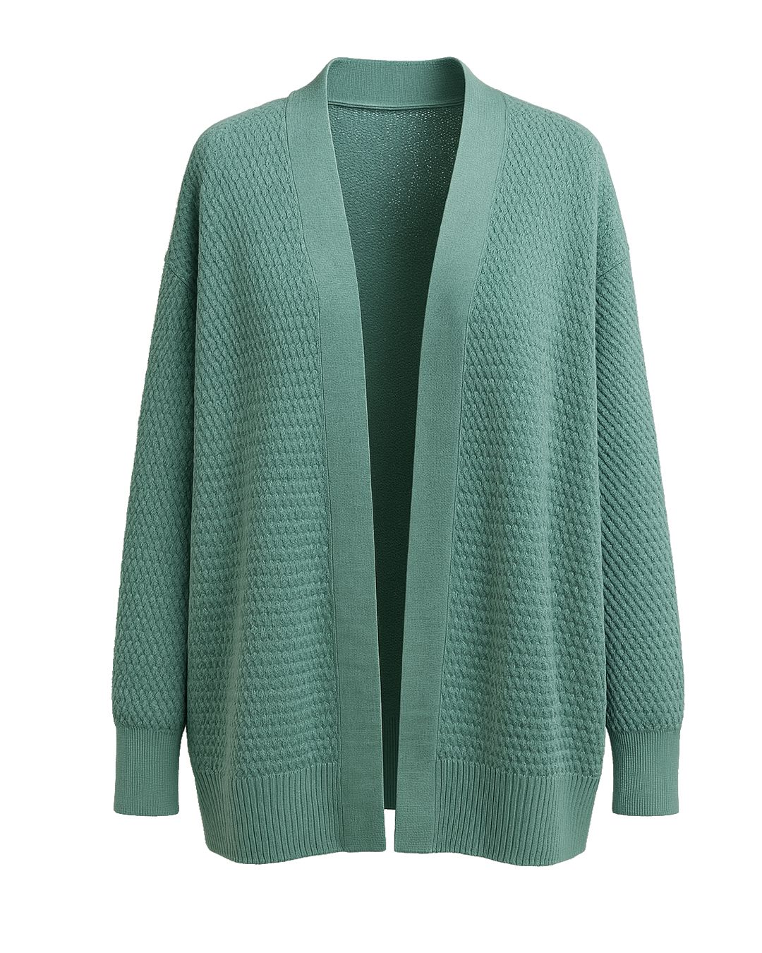 Cardigan Alongado Stella Verde Cian - Maria Pavan