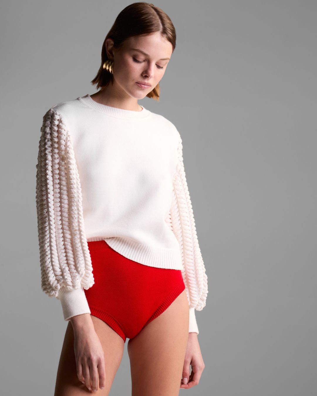 Pull Brooklyn Off White Manga Ponto Onda - Maria Pavan