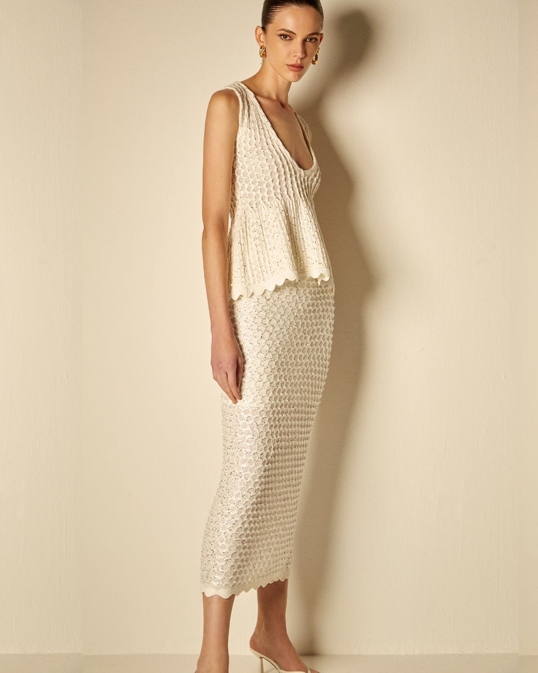 Saia Longa Amarilis Branco Off White - Maria Pavan