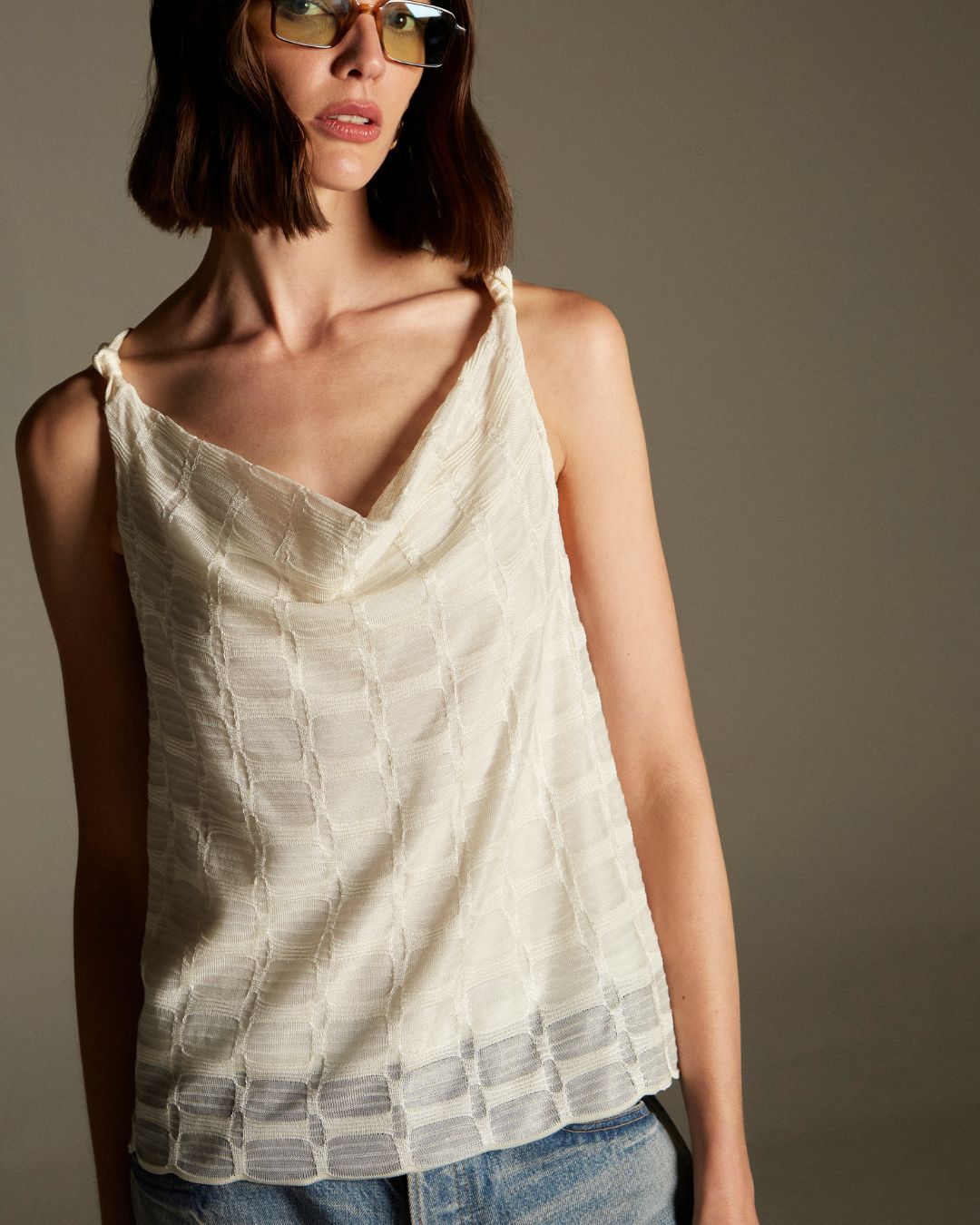 Top Degagê Bromélia Branco Off White - Maria Pavan
