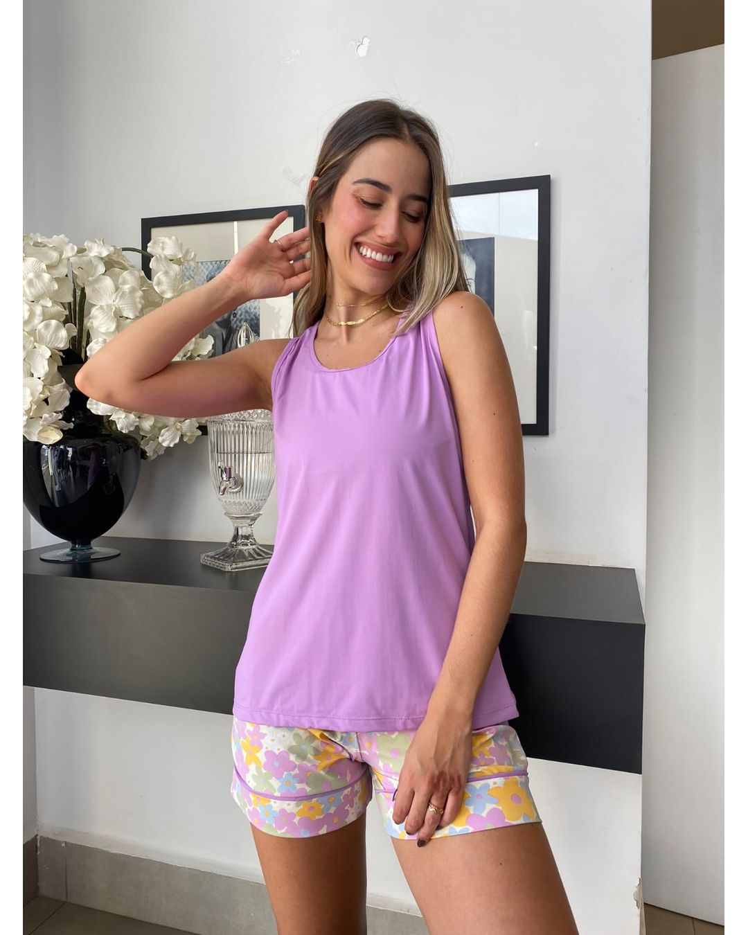 Pijama Lenira Floral - Mimo de Renda