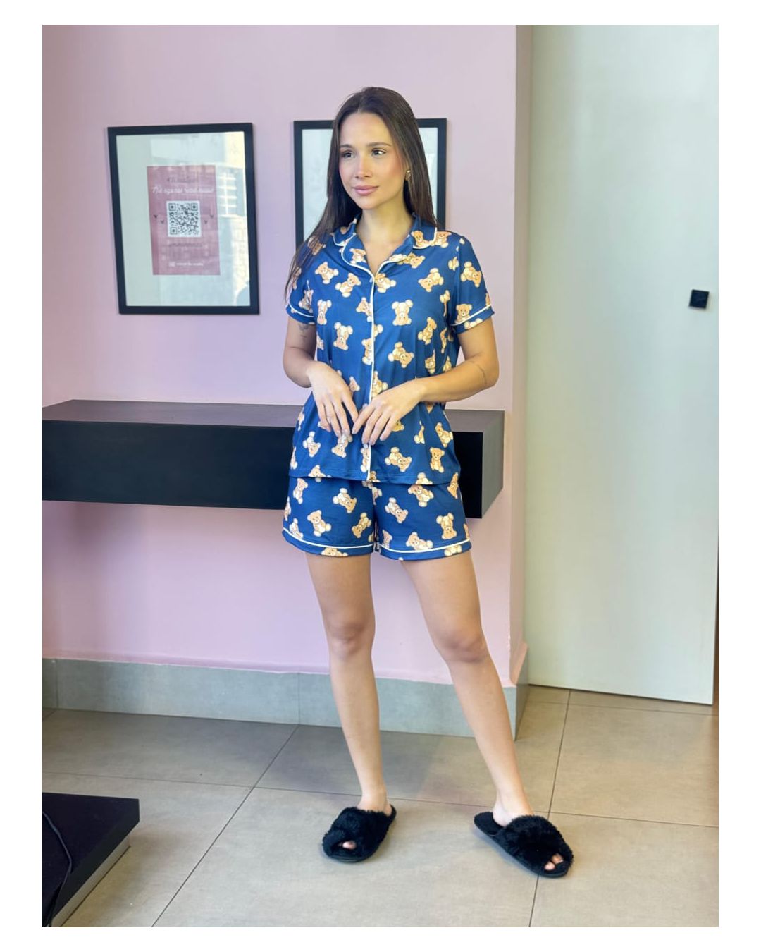 PIJAMA AMERICANO CURTO ESTAMPADO - Mimo de Renda