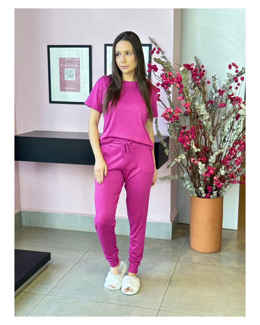 PIJAMA MEIA ESTAÇÃO CANELADO PINK - Mimo de Renda