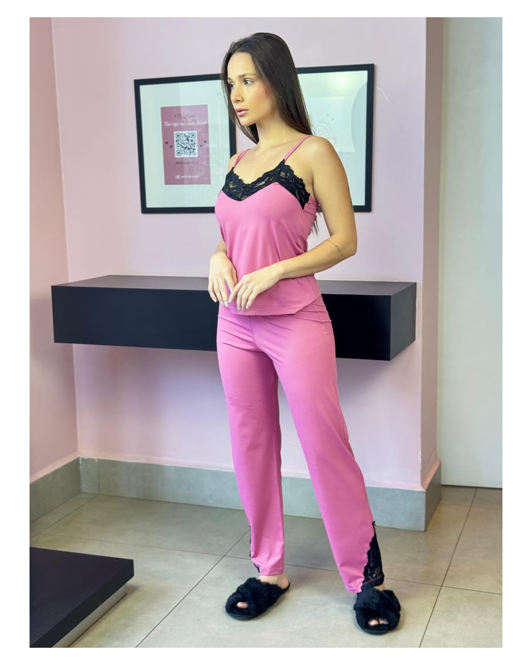 PIJAMA LONGO DE ALCINHA LOVE - Mimo de Renda