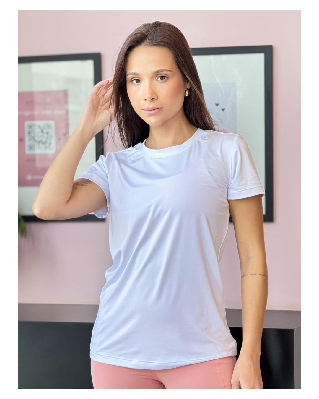 CAMISETA FITNESS POLI BRANCA - Mimo de Renda