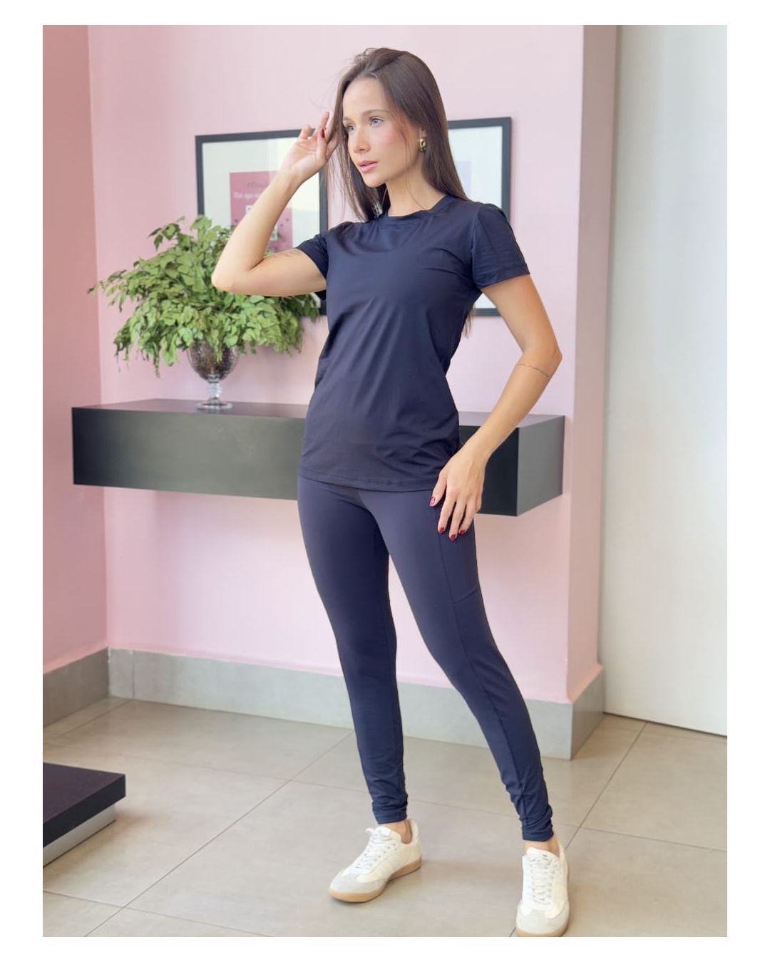 CAMISETA FITNESS POLI PRETA - Mimo de Renda
