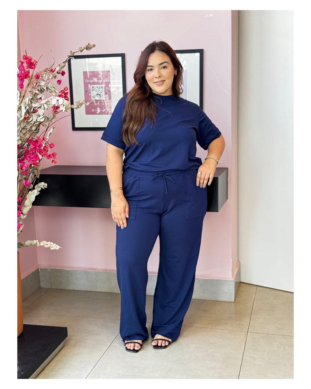 CONJUNTO CASUAL COMFY AZUL MARINHO - Mimo de Renda