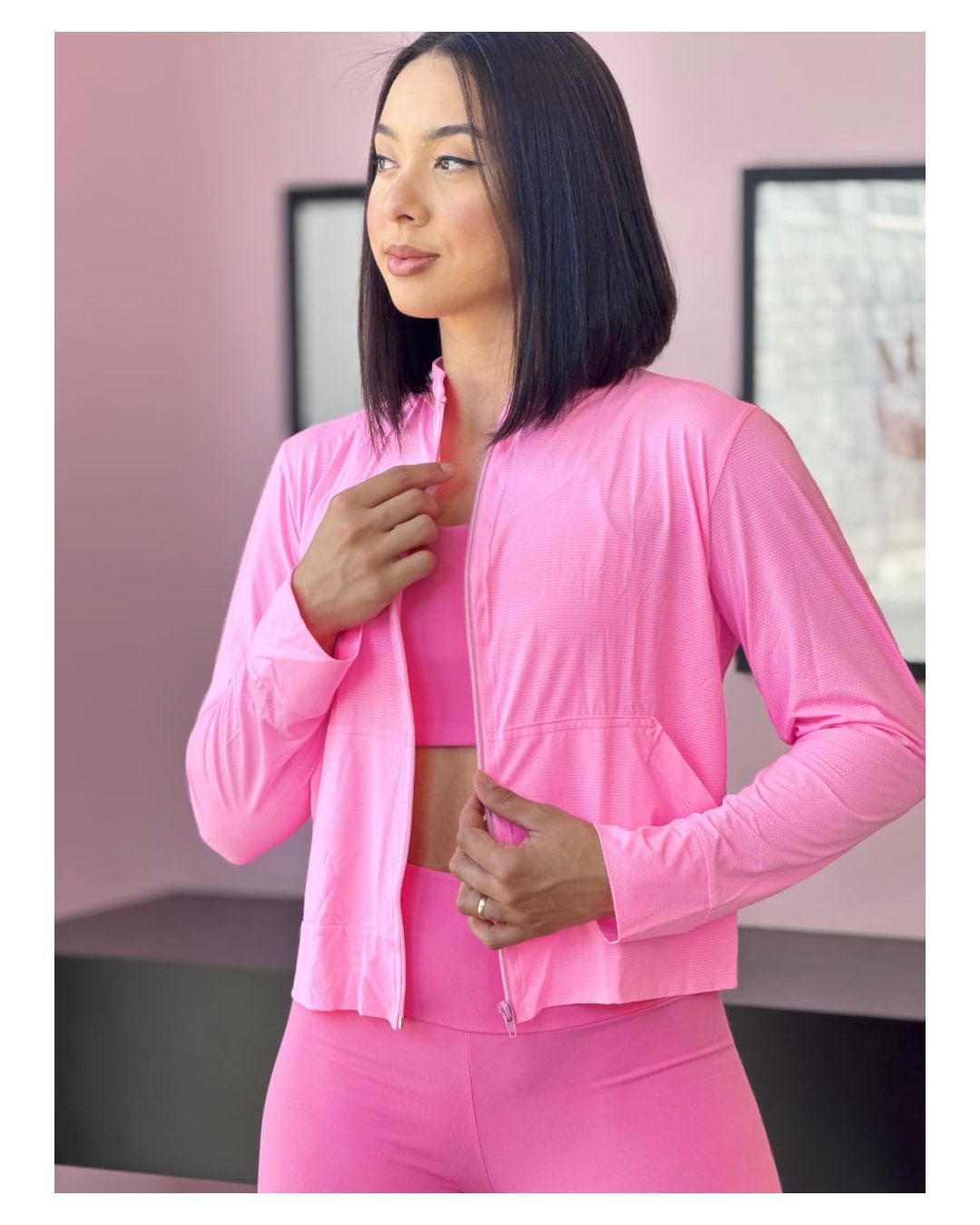JAQUETA DRY FIT PINK - Mimo de Renda