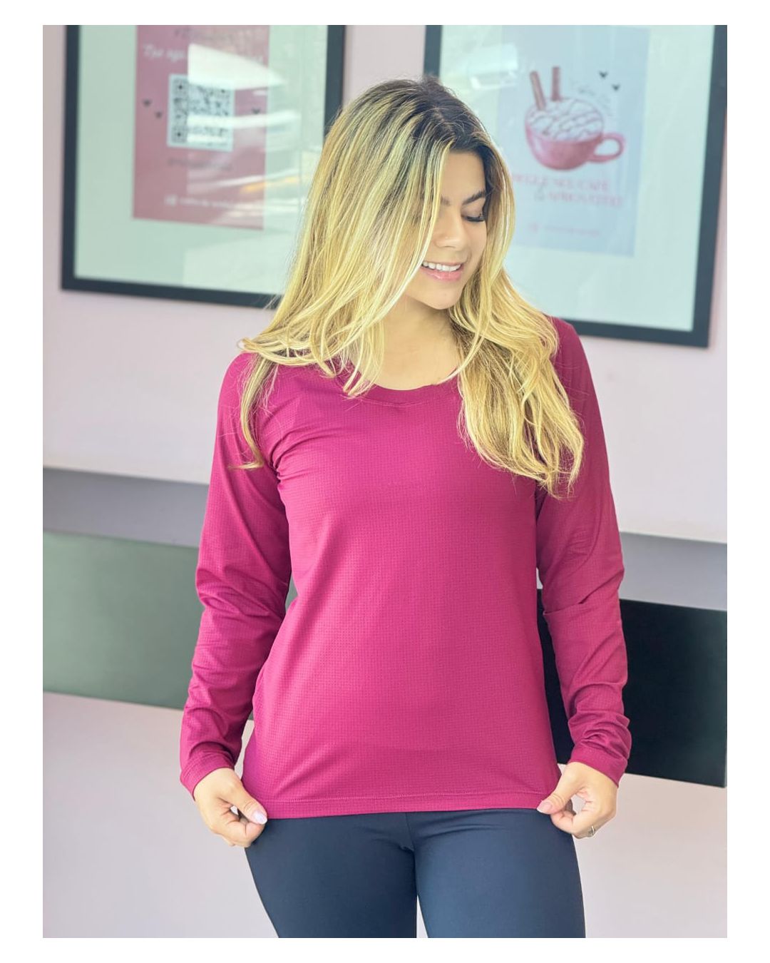 CAMISETA MANGA LONGA DRY FIT MARSALA - Mimo de Renda