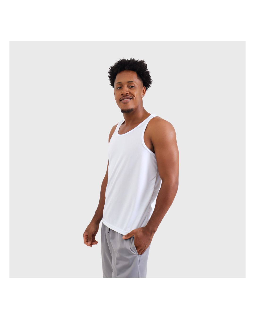 Regata Dryfit Masculina Branca - Techmalhas