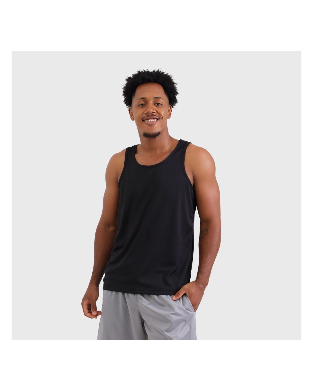 Regata Dryfit Masculina Preta - Techmalhas
