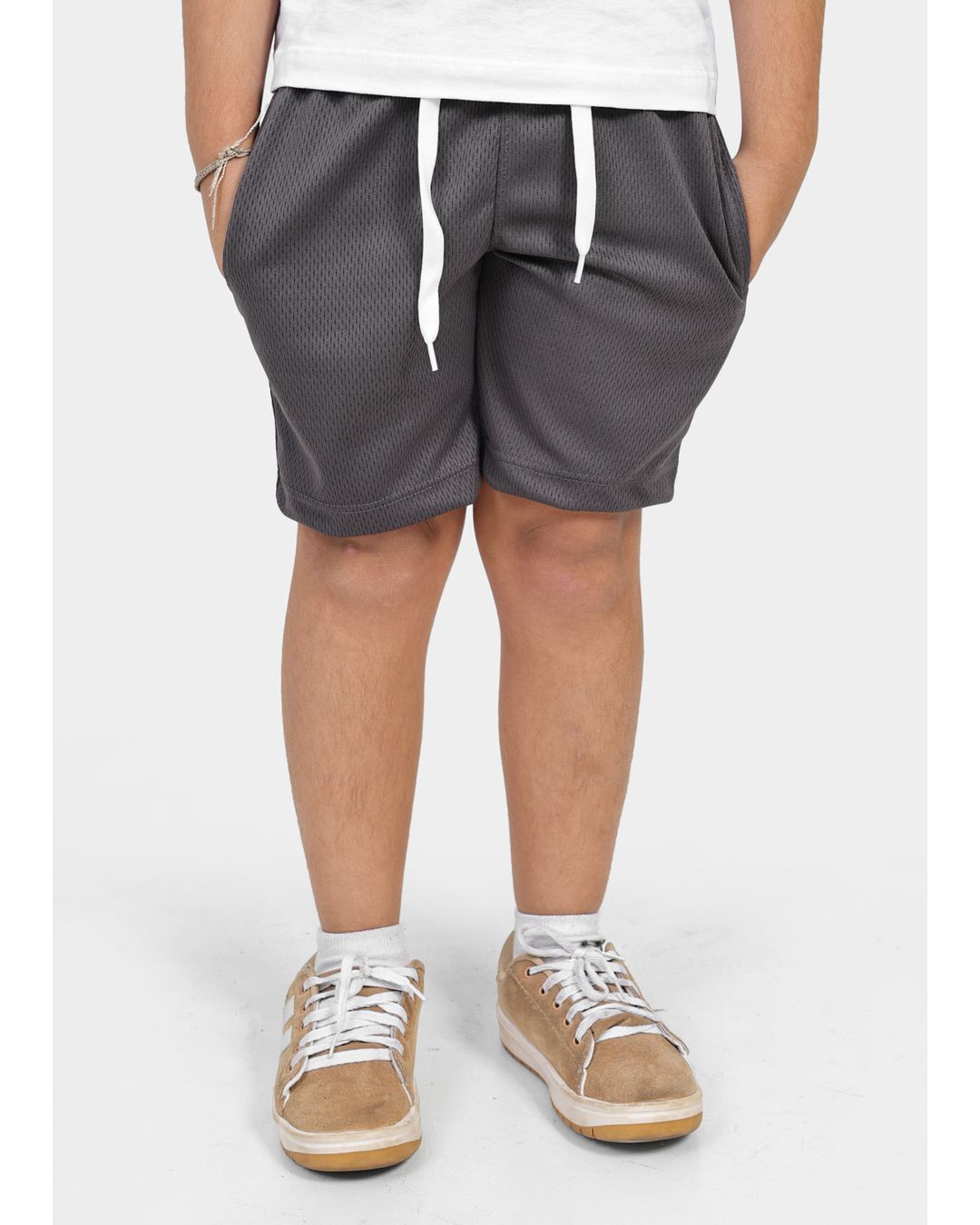 Bermuda DryFit Infantil Cinza - Techmalhas