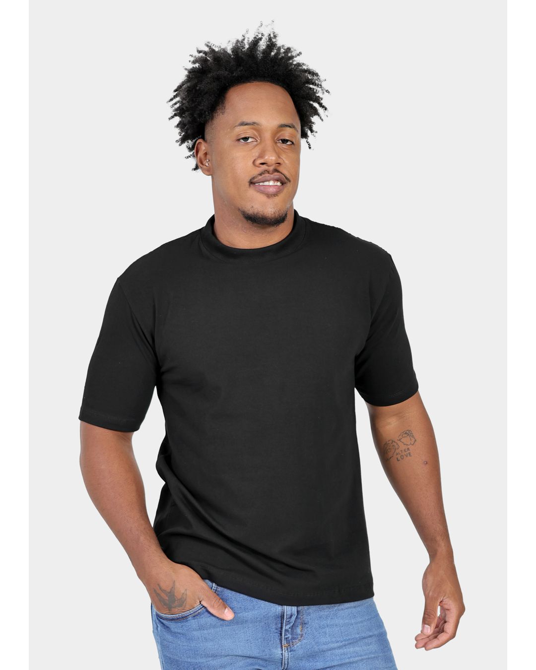 Camiseta Masculina Básica Cotton Preta - Techmalhas