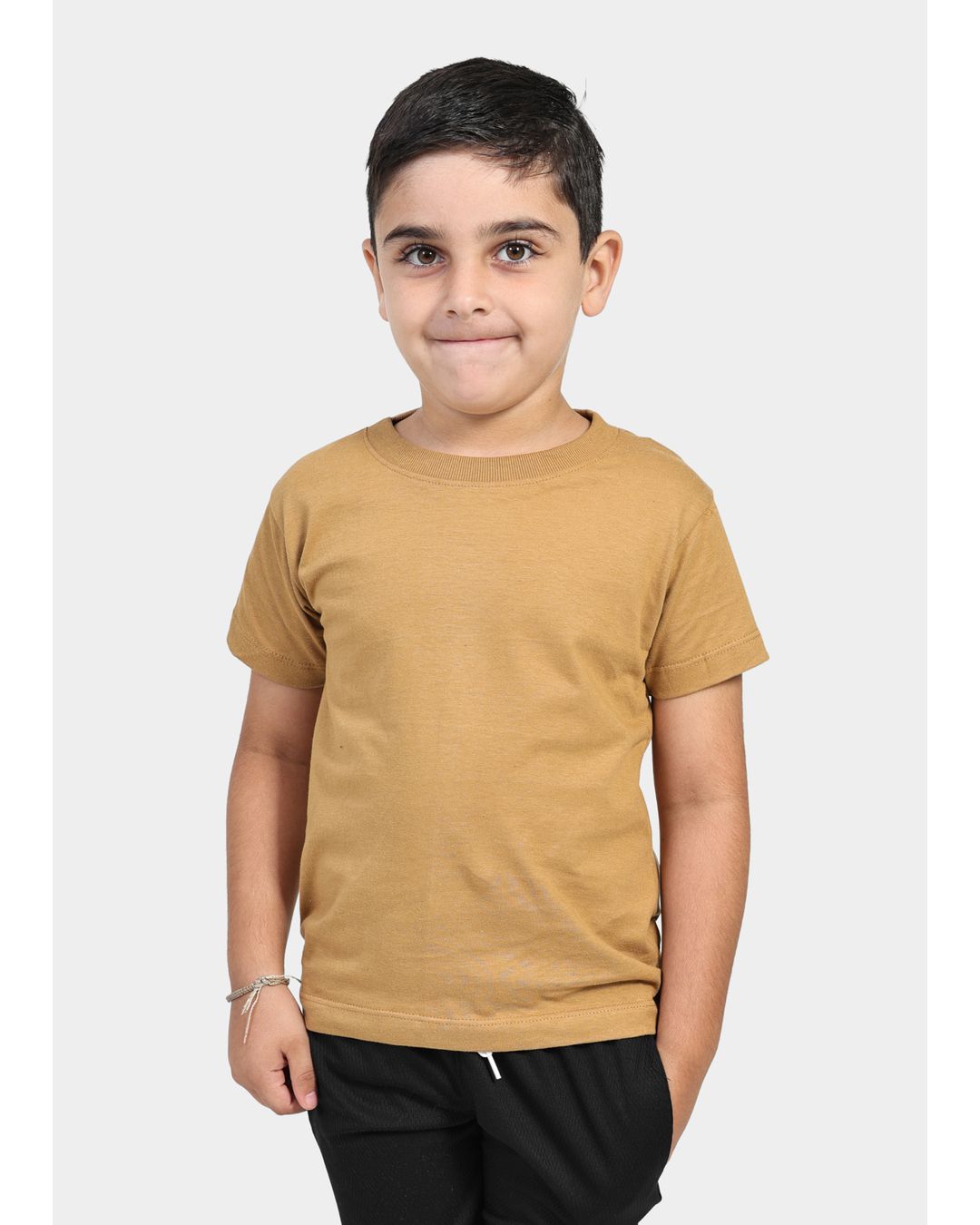 Camiseta Infantil Algodão Mostarda - Techmalhas