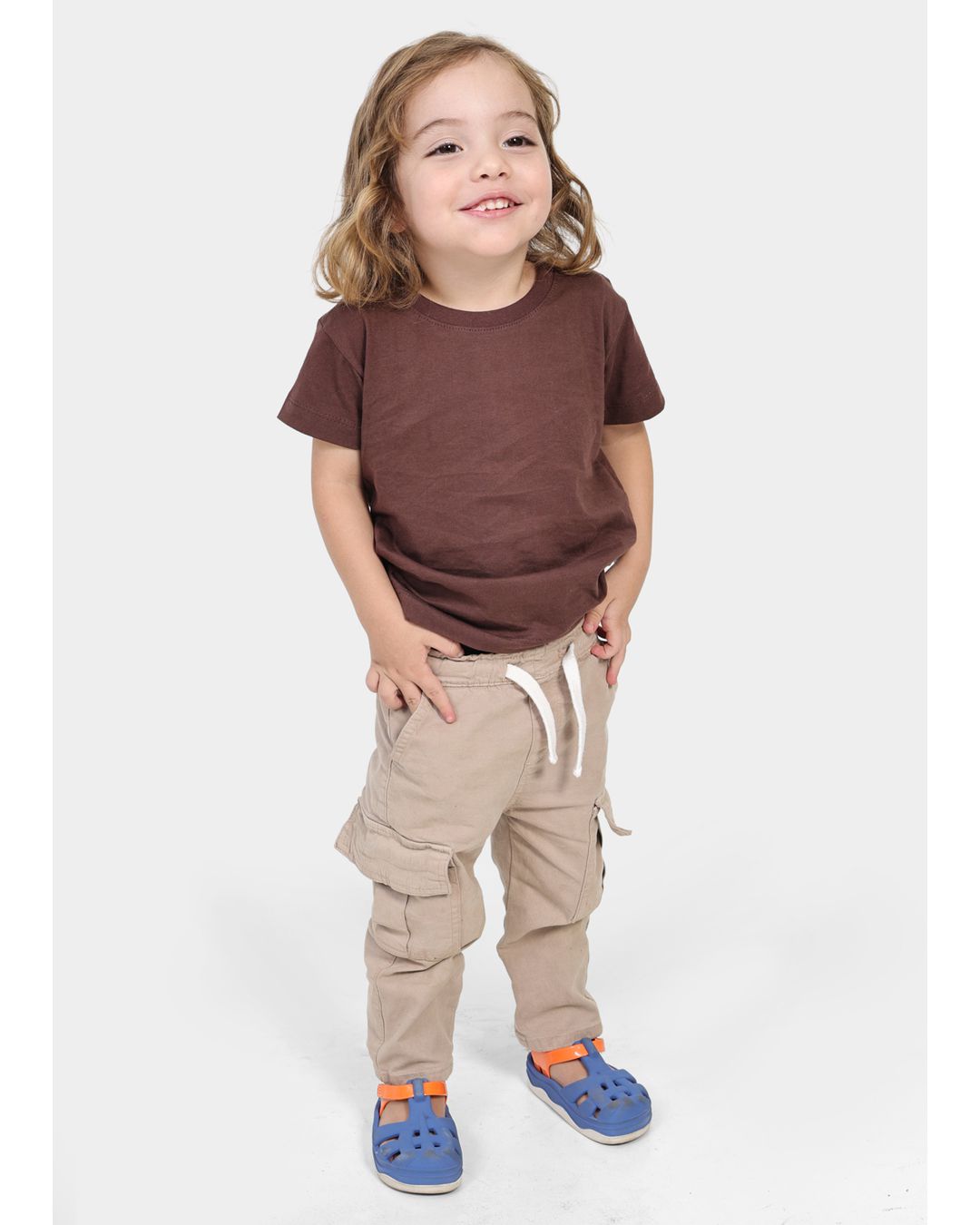 Camiseta Infantil Algodão Marrom - Techmalhas