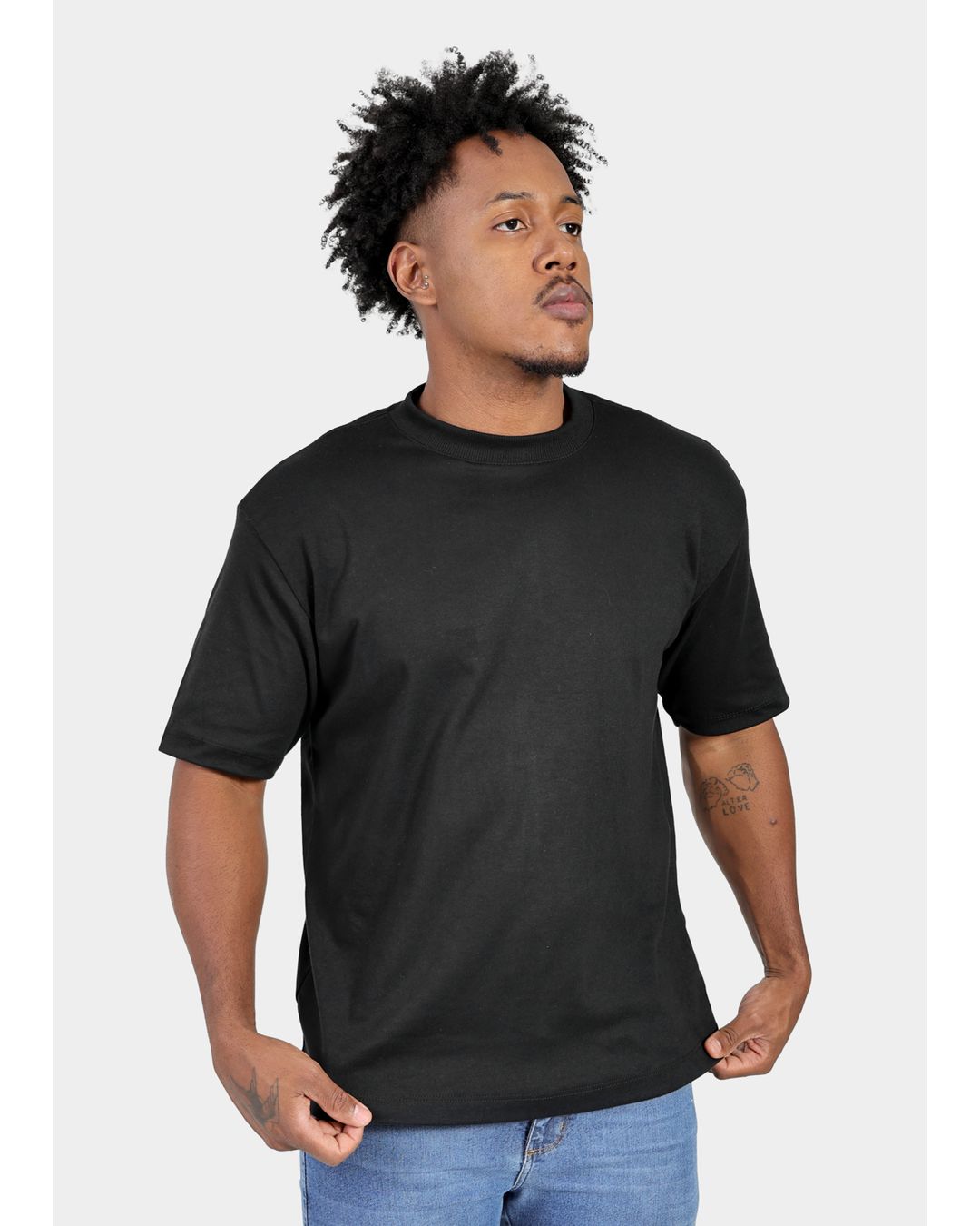 Camiseta Masculina Básica Suedine Preta - Techmalhas