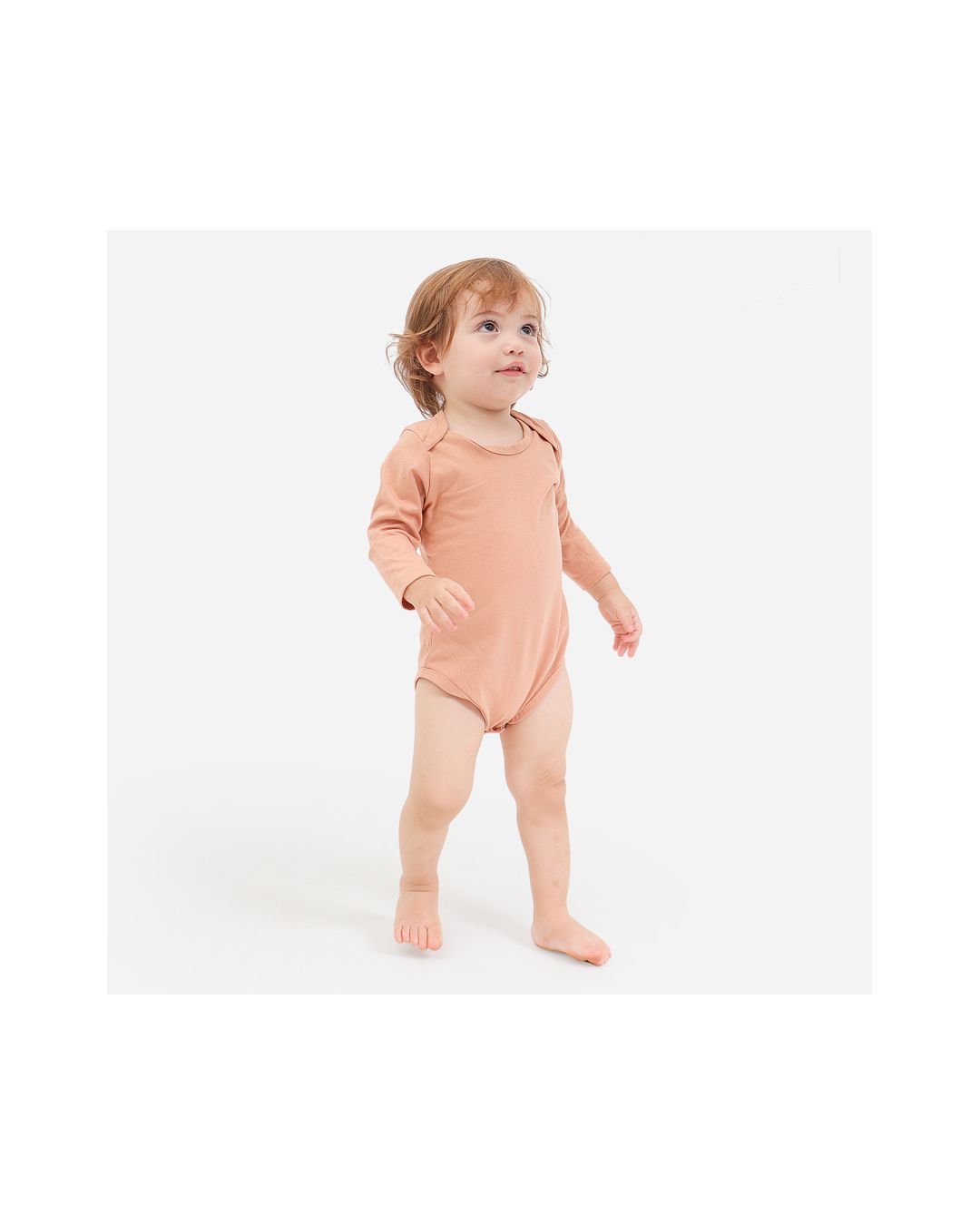 Body Bebê Manga Longa Bege - Techmalhas