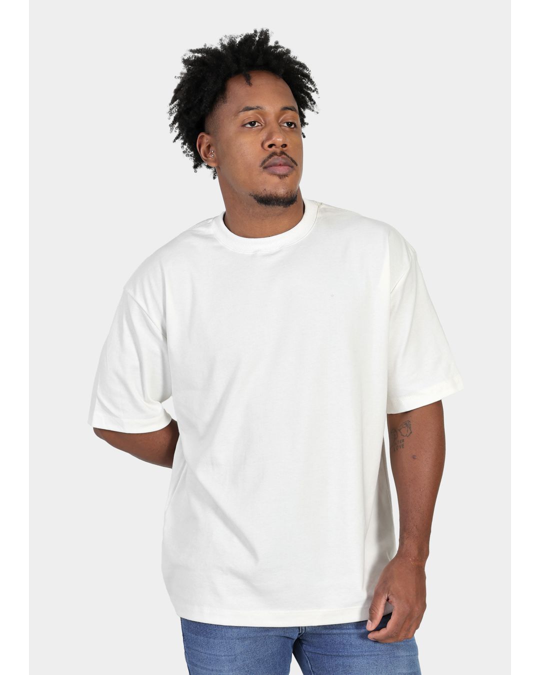 Camiseta Masculina Oversized Suedine Off White - Techmalhas