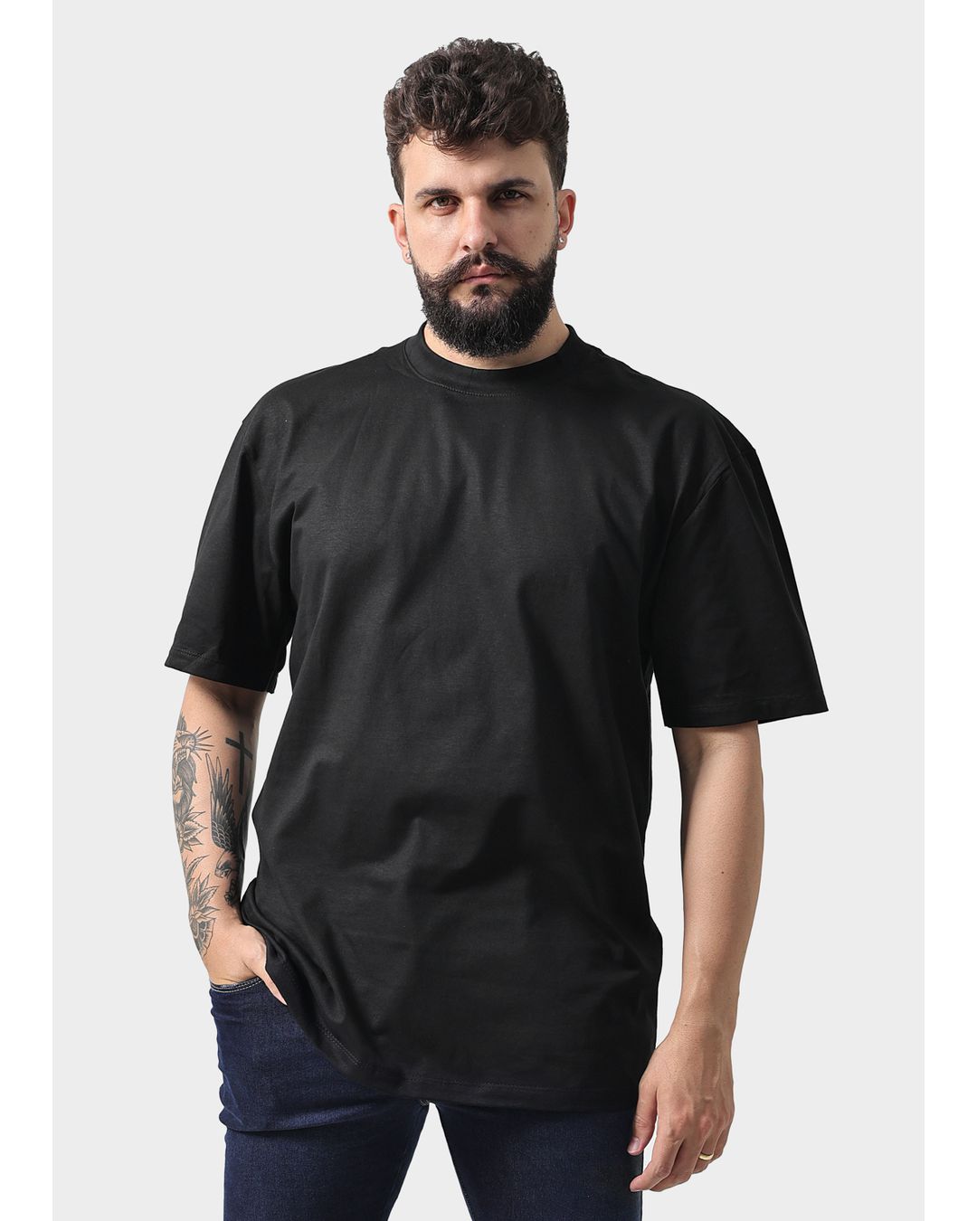Camiseta Masculina Oversized Preta - Techmalhas