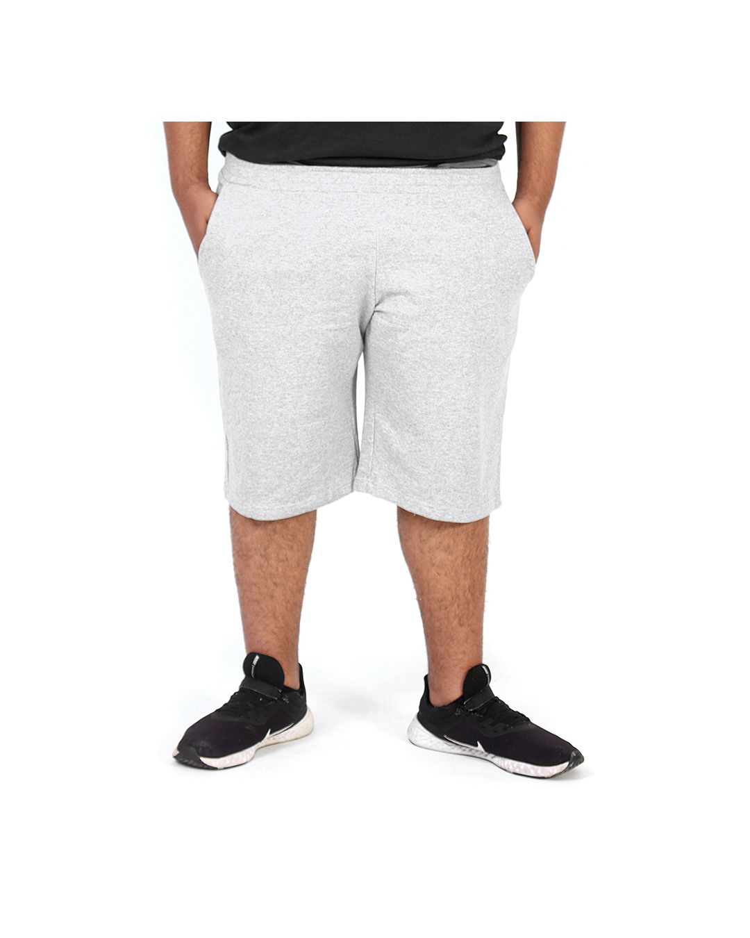 Bermuda Moletom Masculina Básica Plus Size Cinza - Techmalhas