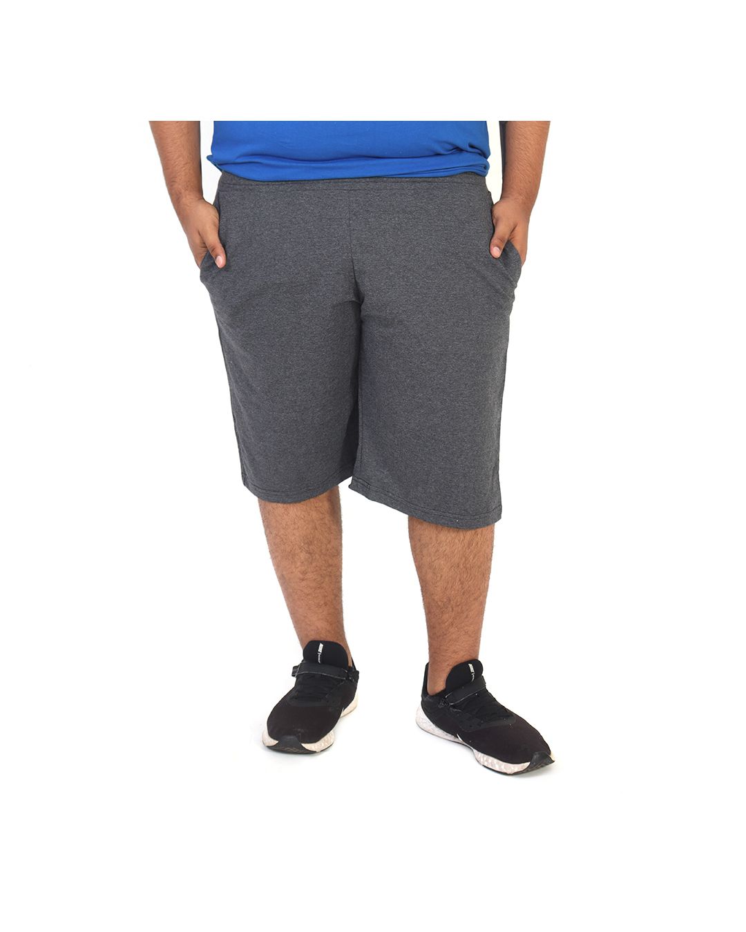 Bermuda Moletom Masculina Básica Plus Size Chumbo - Techmalhas