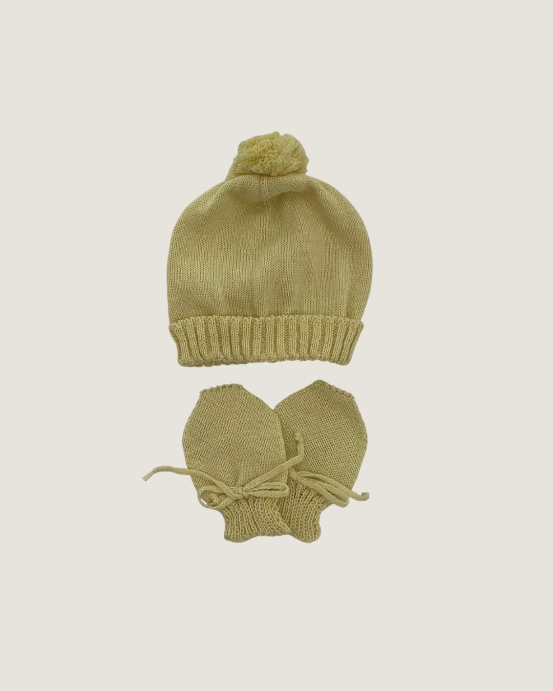 KIt de Touquinha e Luvinha Lisa Amarelo