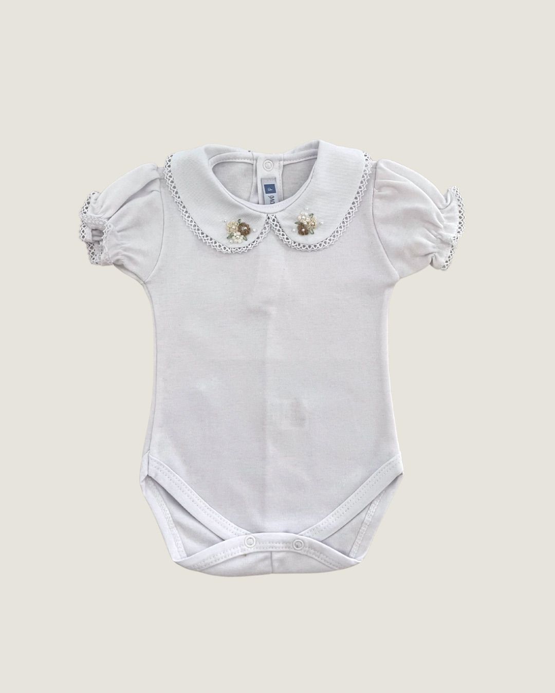 Body Paris Manga Curta com Bordados Castor, Ninive...