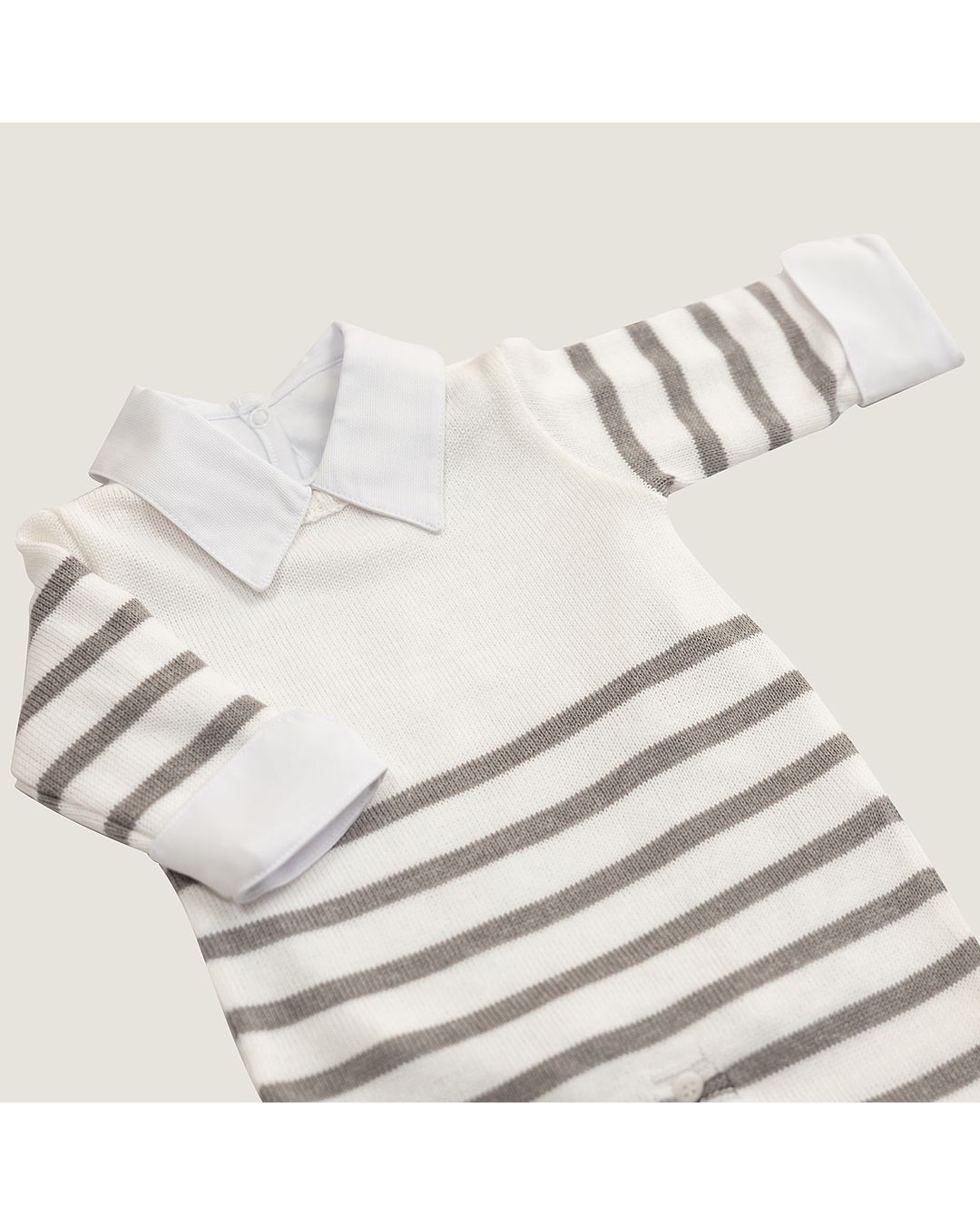 Macacão Artur Branco com Cinza