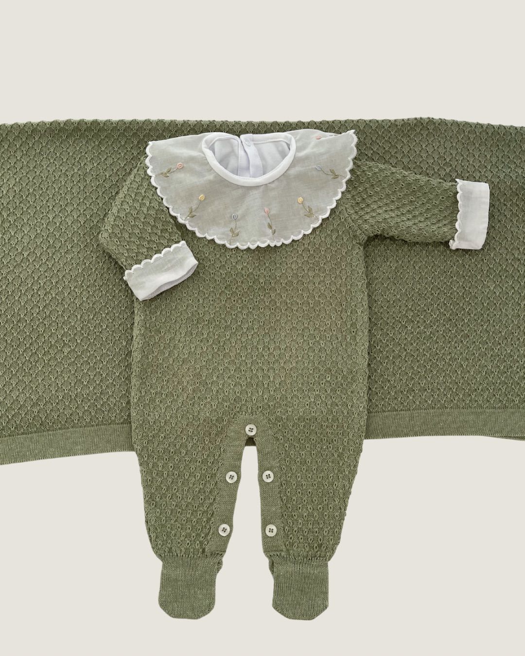 Saída Maternidade Pipoquinha Fem. Verde Mescla