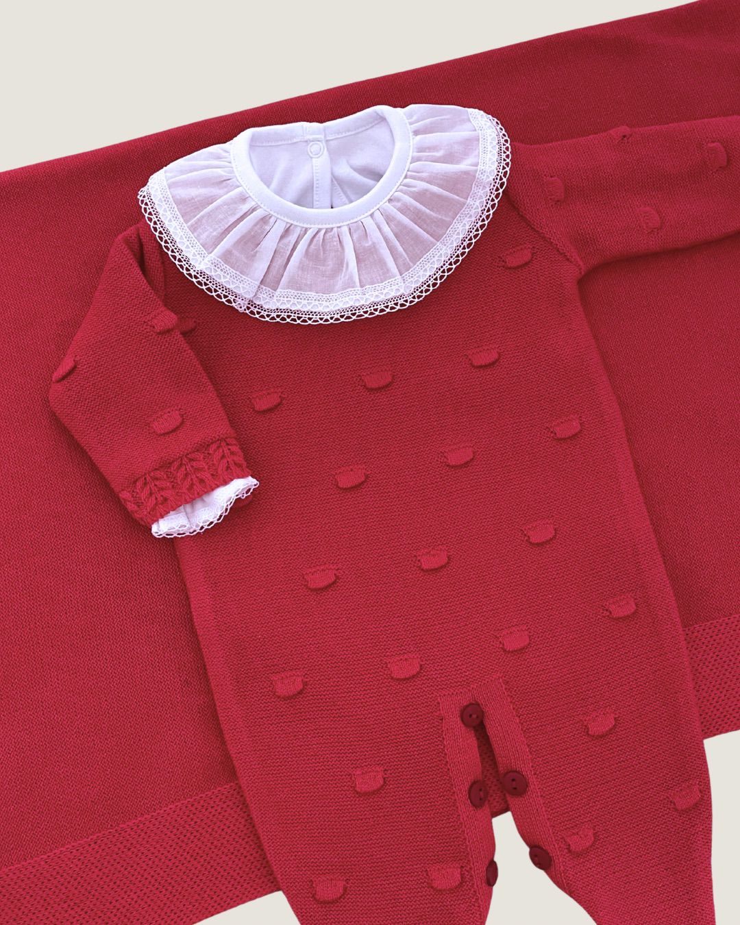 Saída Maternidade Poá Fem. Vermelha