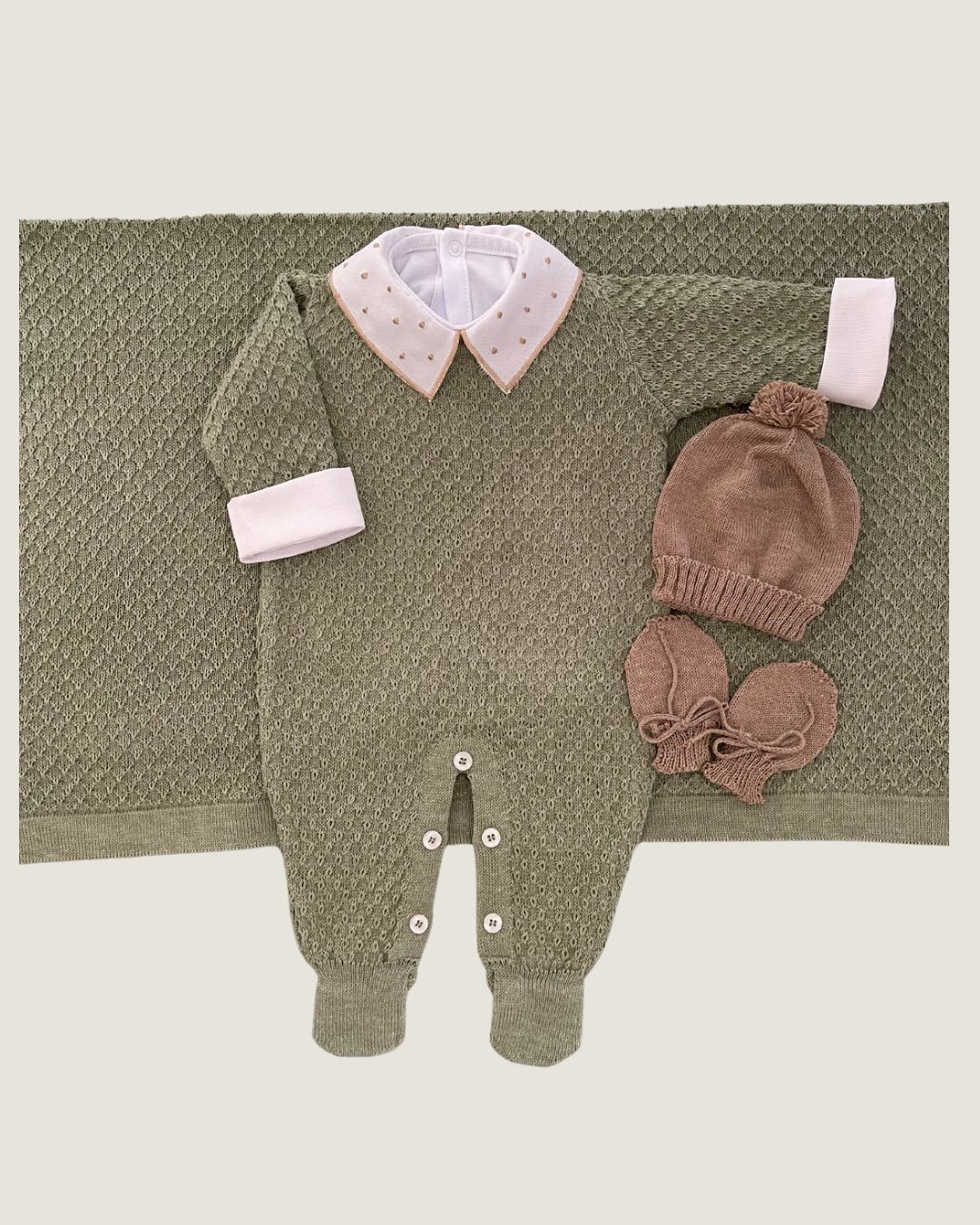 Saída Maternidade Pipoquinha Verde Mescla