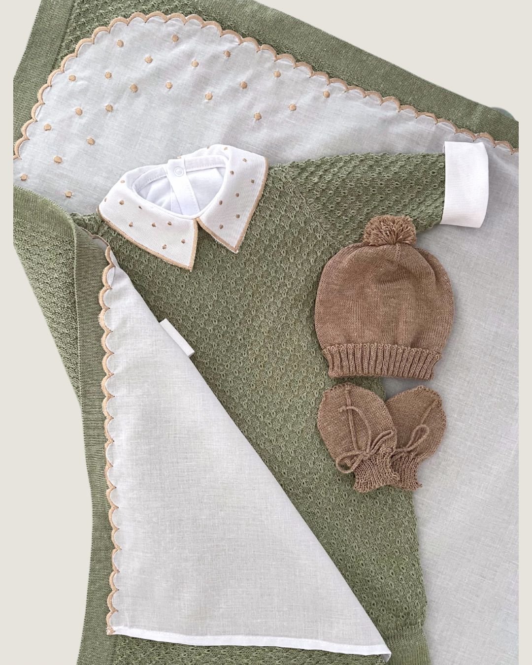 Saída Maternidade Pipoquinha Verde Mescla